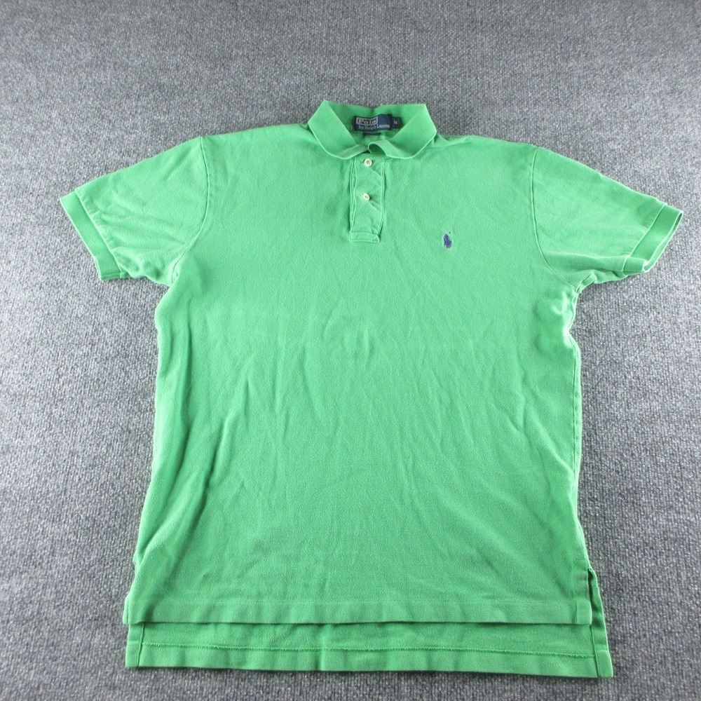 Polo By Ralph Lauren Polo Shirt Mens M Green Short Sleeve Cotton Logo Casual